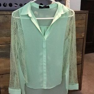 Mint green blouse